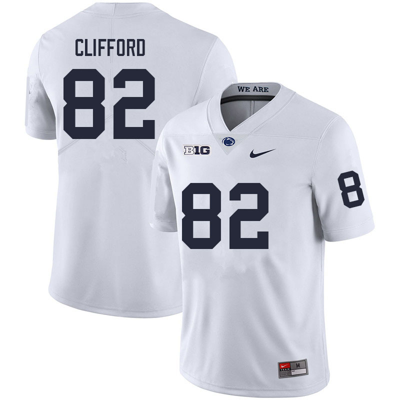 Men #82 Liam Clifford Penn State Nittany Lions College Football Jerseys Sale-White - Click Image to Close